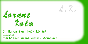 lorant kolm business card